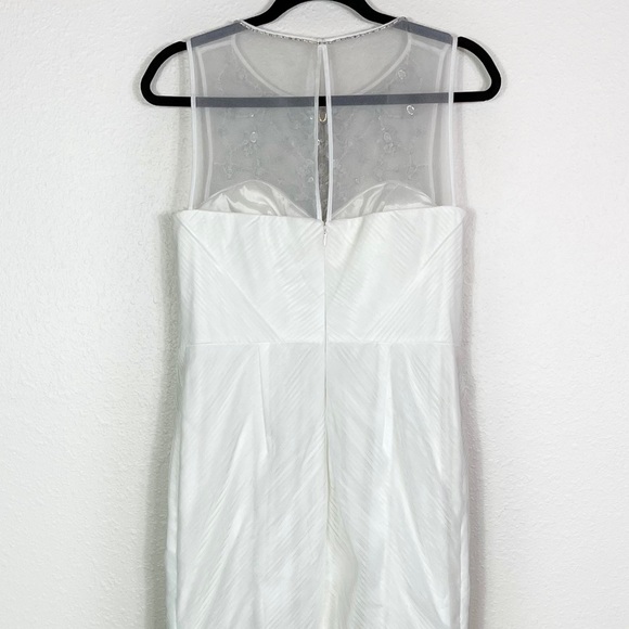 Ann Taylor Wedding Dress Gown Tulle Embellished Illusion Neckline Mermaid Size 8 - Picture 7 of 16